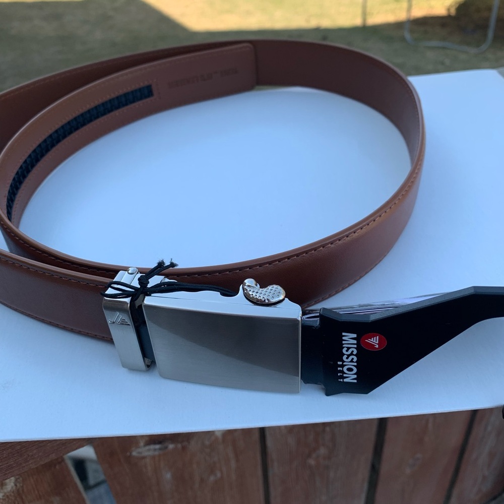 Brown Leather Belt with Silver Buckle
